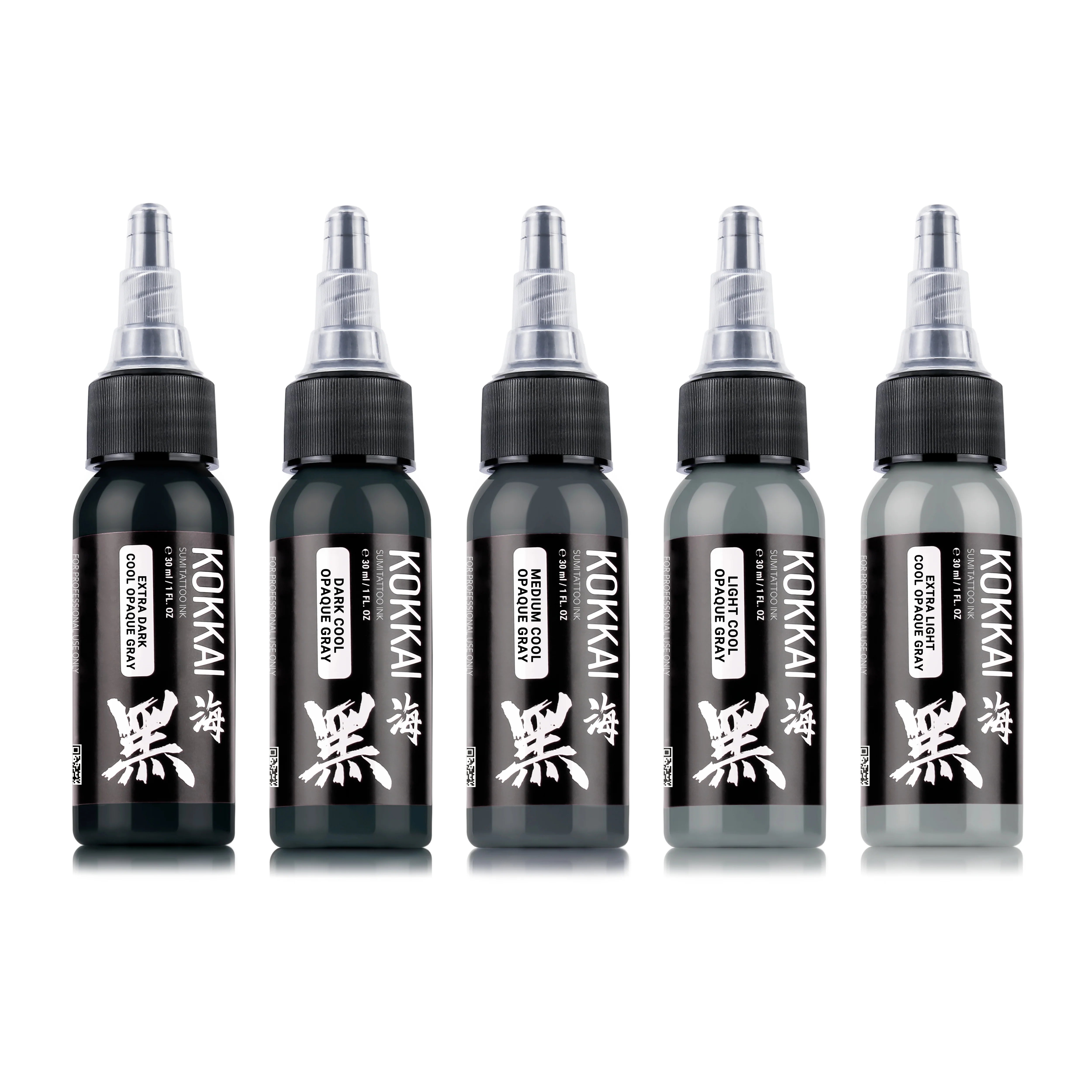 Cool Opaque Gray Set | Kokkai Sumi Ink – 5 Balanced Gray Tones ...