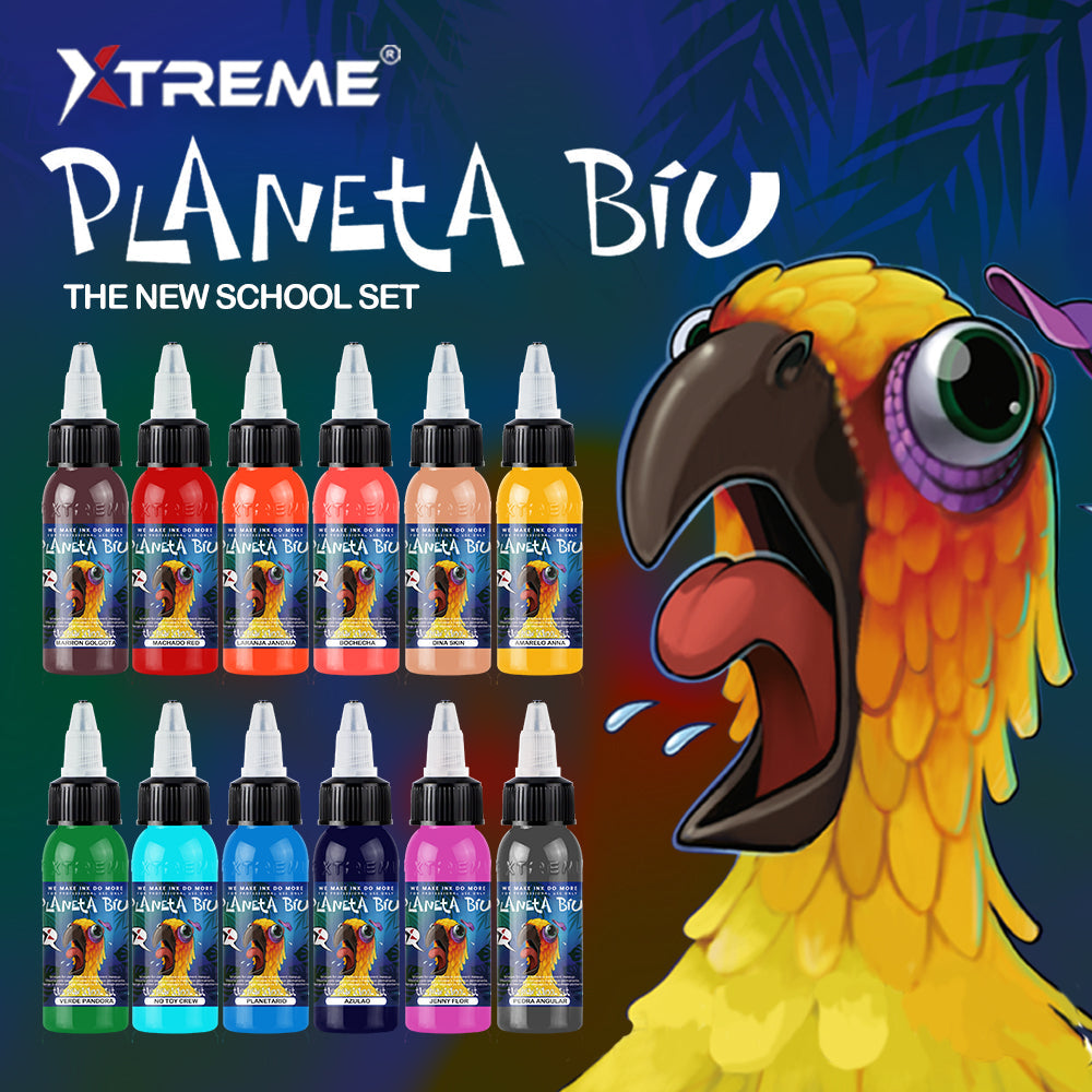 Planeta Biu Color Set, 12-color new school ink set by Xtreme Inks